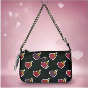 Coach Nolita 19 Shoulder Bag Heart Bolt Black Wristlet Clutch CW452 ORG PKG